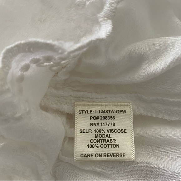 Lovestitch sheer cotton eyelet ruffled sleeve blouse, white - Picture 8 of 8